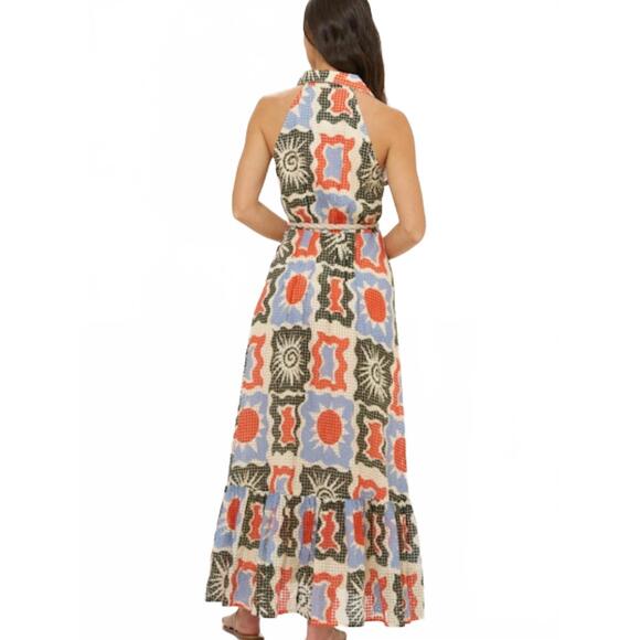 NEW OLIPHANT sleeveless shirt maxi dress in helios - Picture 2 of 2